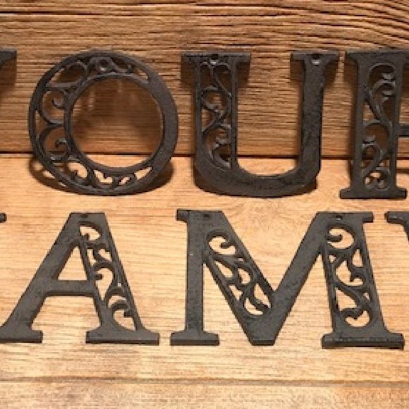 Cast Iron Letter "U" 4 5/8"tall Ornate Raw Cast Iron Ready for Paint 0184-0557-U - Picture 13 of 16